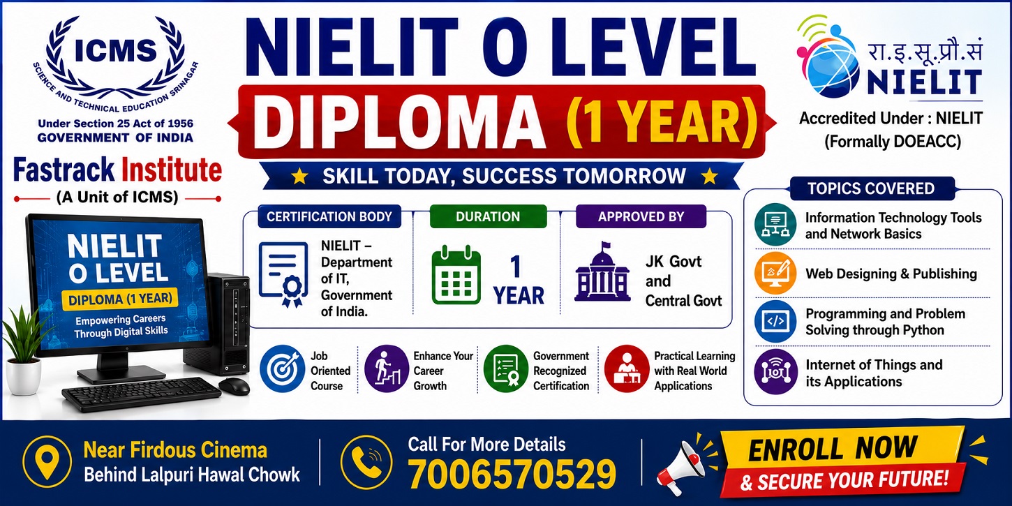 NIELIT O Level Diploma (1Year)